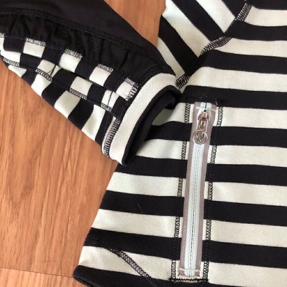 Lululemon Run: Reflect Long Sleeve Sea Stripe Mint Moment Black/Black - Picture 9 of 13